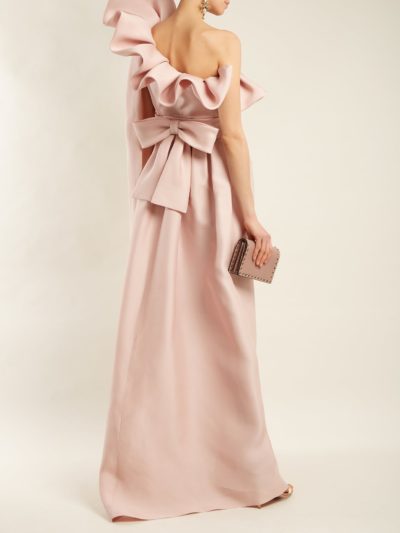 valentino - one-shoulder silk bow dress - look