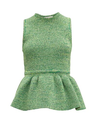 tibi - ribbed-knit peplum top