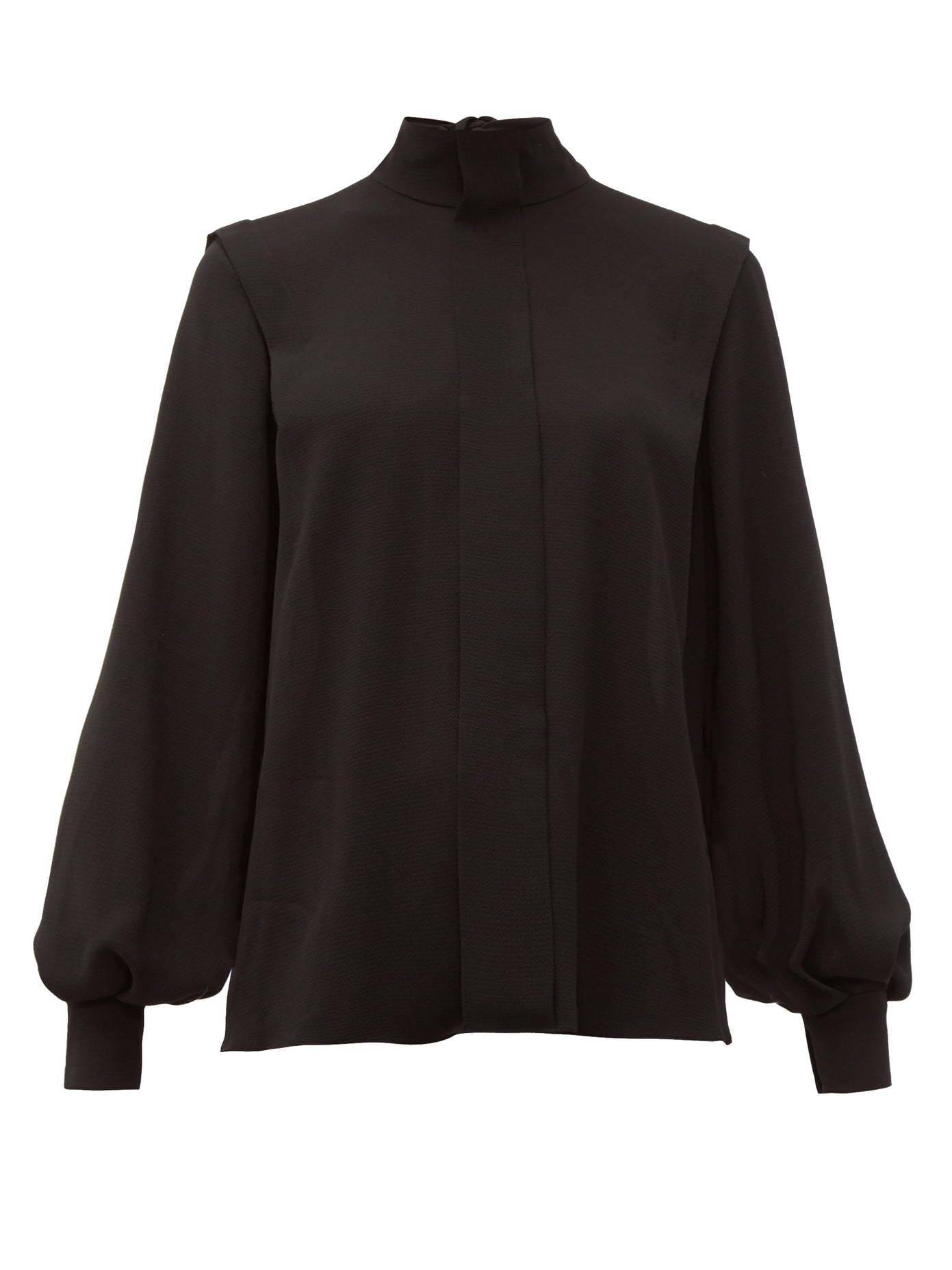 Emilia Wickstead - Brunhilda Tie-Neck Crepe Blouse | ABOUT ICONS