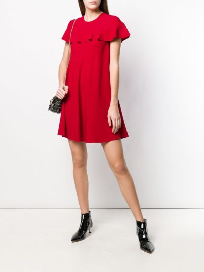 red valentino - ruffle detail mini dress - look