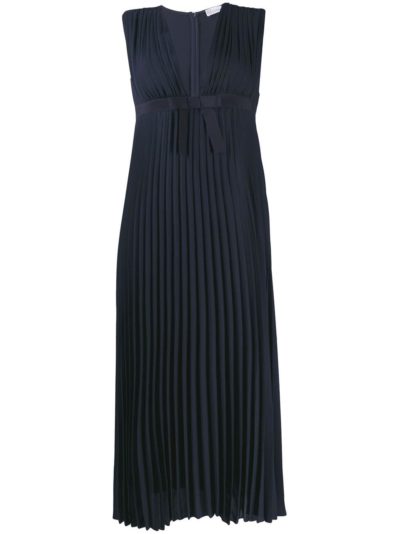 red valentino - pleated midi dress - blue