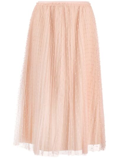 red valentino - polka dot mesh midi skirt