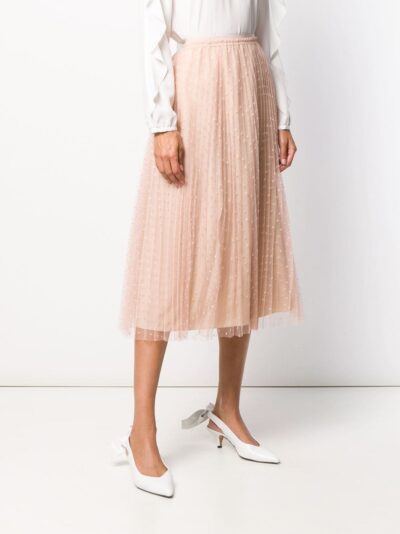red valentino - polka dot mesh midi skirt - look