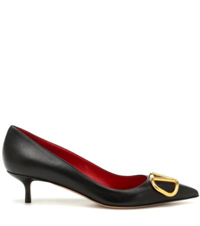 valentino - valentino garavani vlogo leather pumps