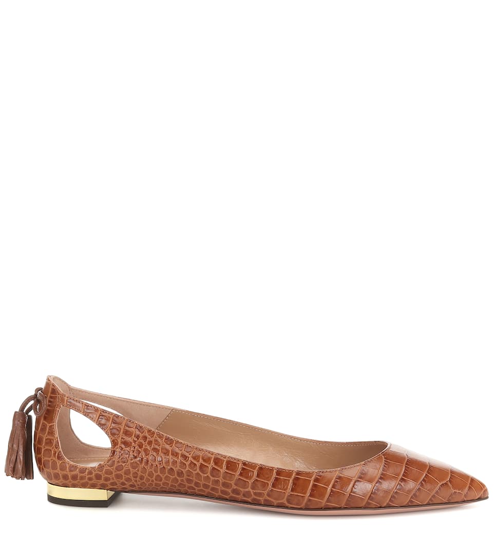 Aquazzura - Forever Marilyn Leather Ballet Flats | ABOUT ICONS