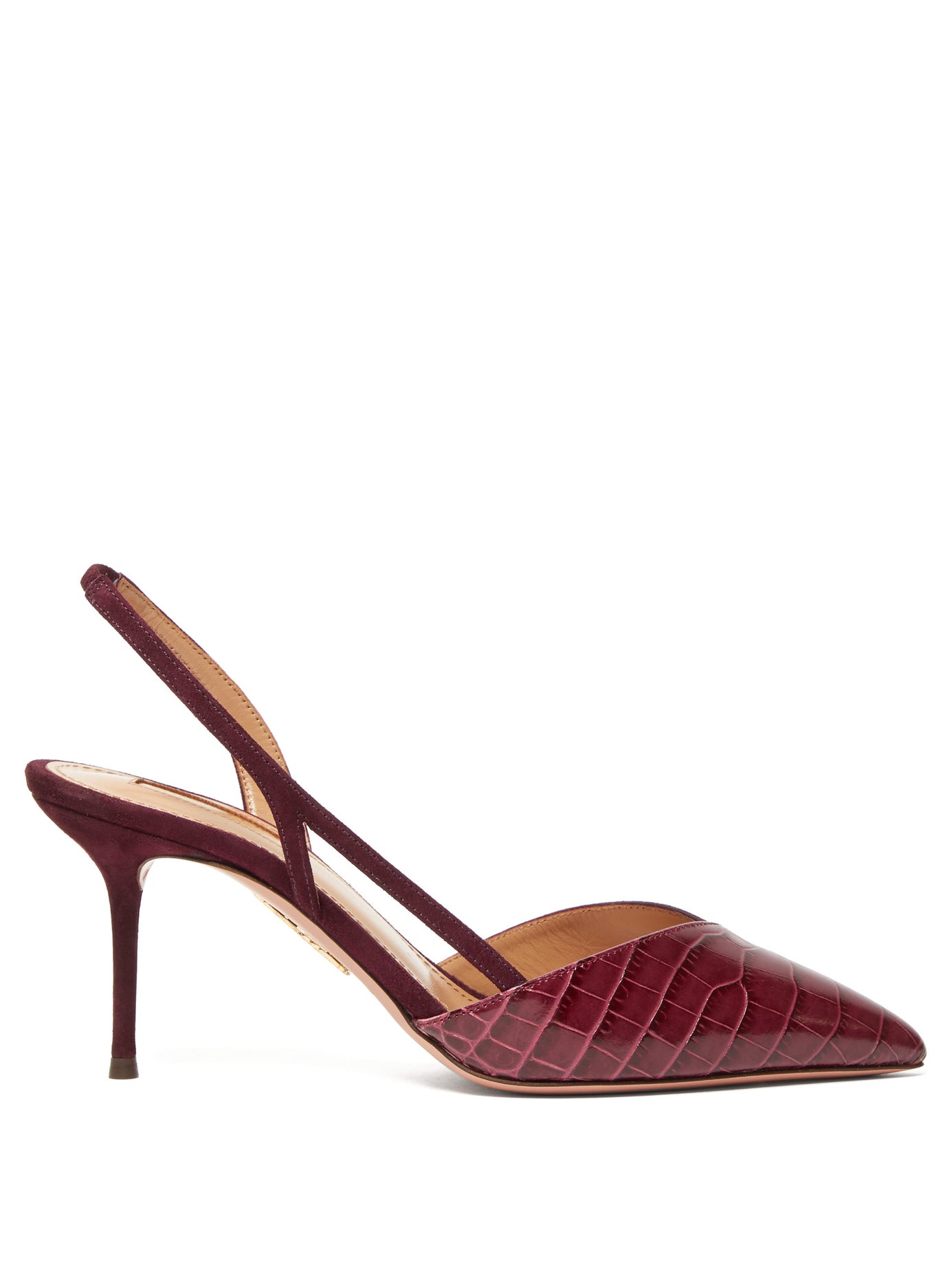 Aquazzura - Salome 75 Suede Slingback Pumps | ABOUT ICONS