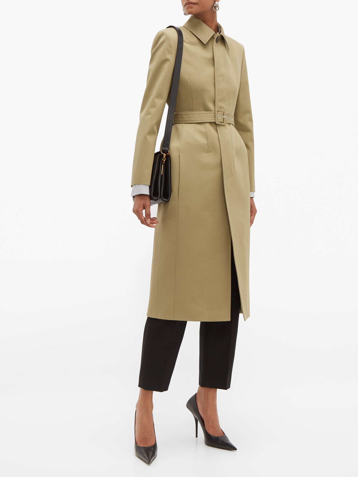 Balenciaga - Hourglass Belted Cotton-Gabardine Trench Coat | ABOUT ICONS