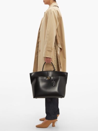 burberry society leather tote bag