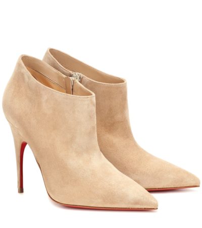 christian louboutin - gorgona 100 suede ankle boots