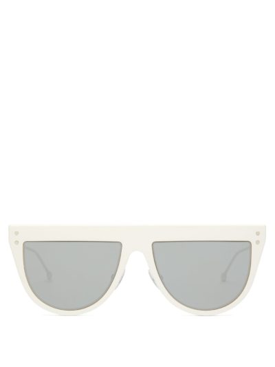 fendi - defender d-frame optyl and metal sunglasses