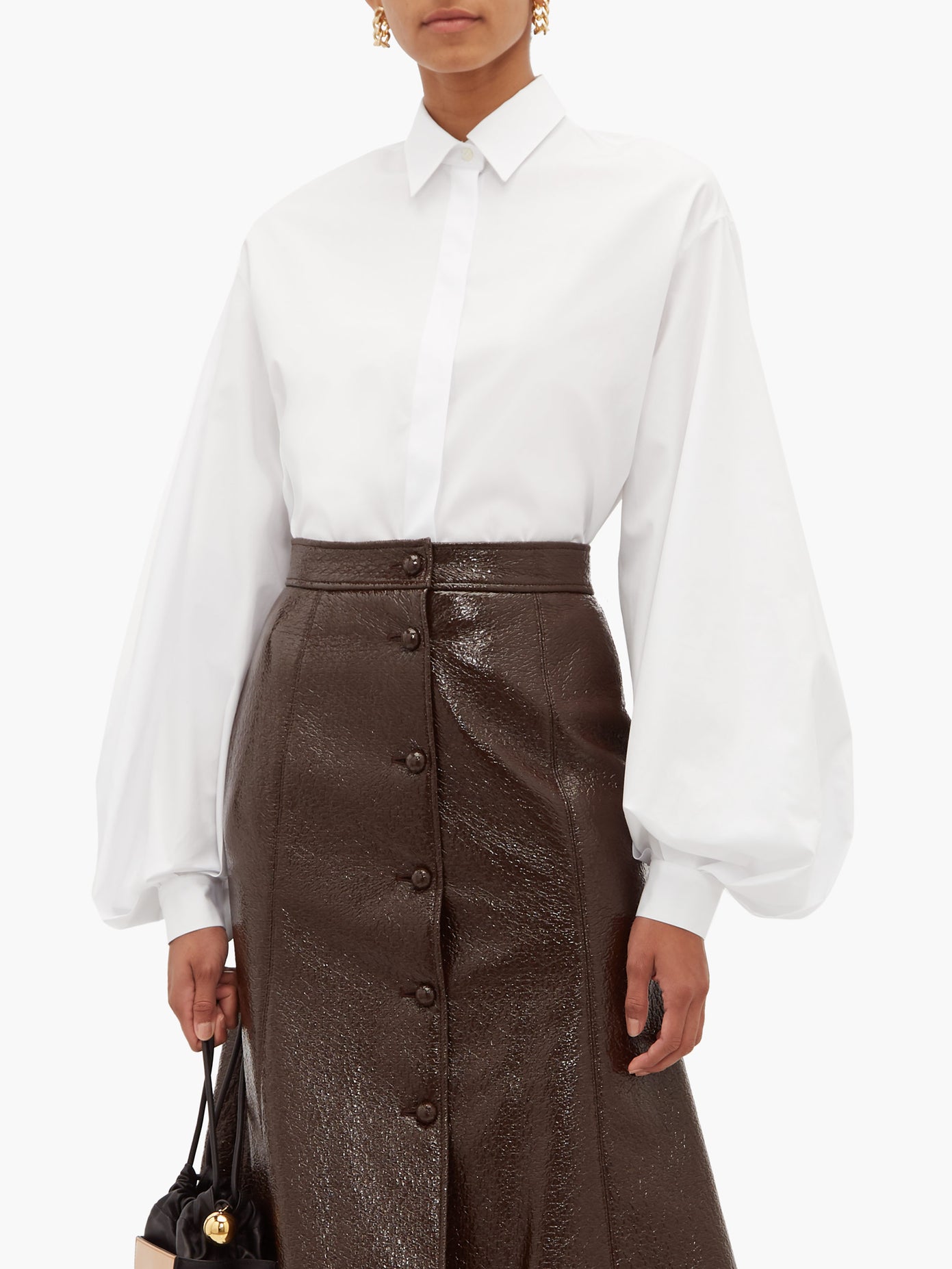 Françoise - Bishop-Sleeve Cotton-Poplin Shirt | ABOUT ICONS