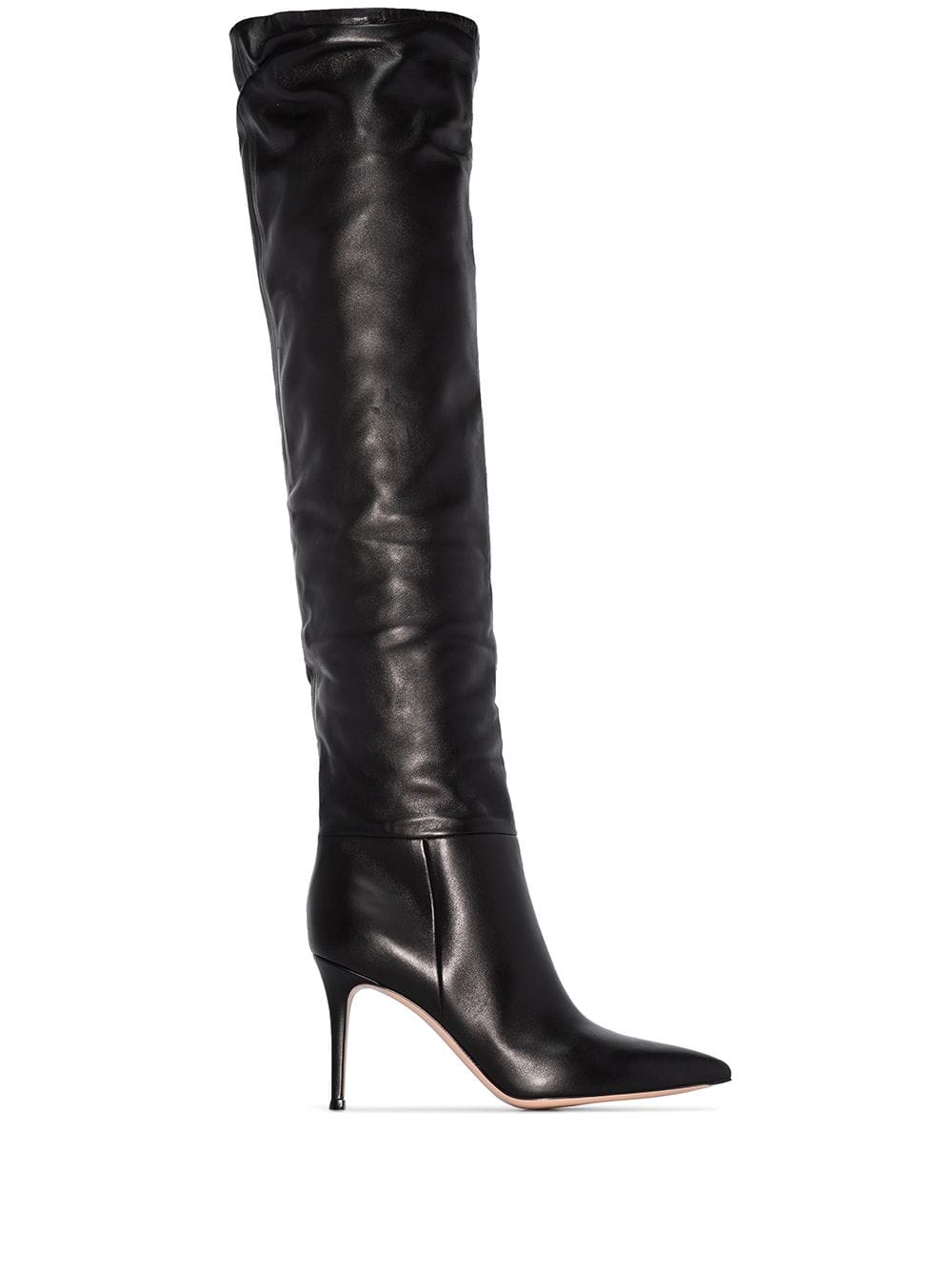 Gianvito Rossi - Crinkle-Effect 85Mm Heeled Boots | ABOUT ICONS