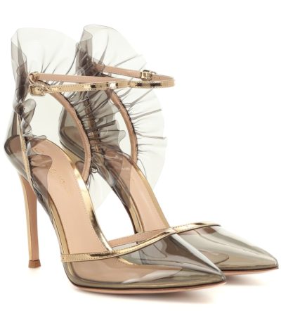 gianvito rossi - pvc and metallic leather pumps