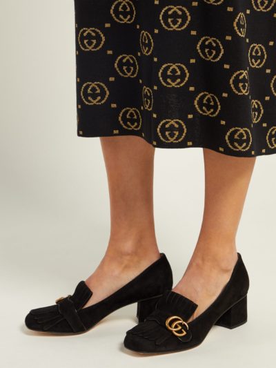 gucci - marmont fringed suede loafers - look
