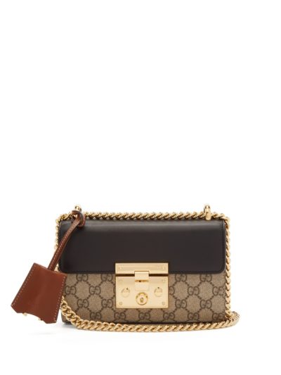 gucci - push-lock gg supreme small cross-body bag