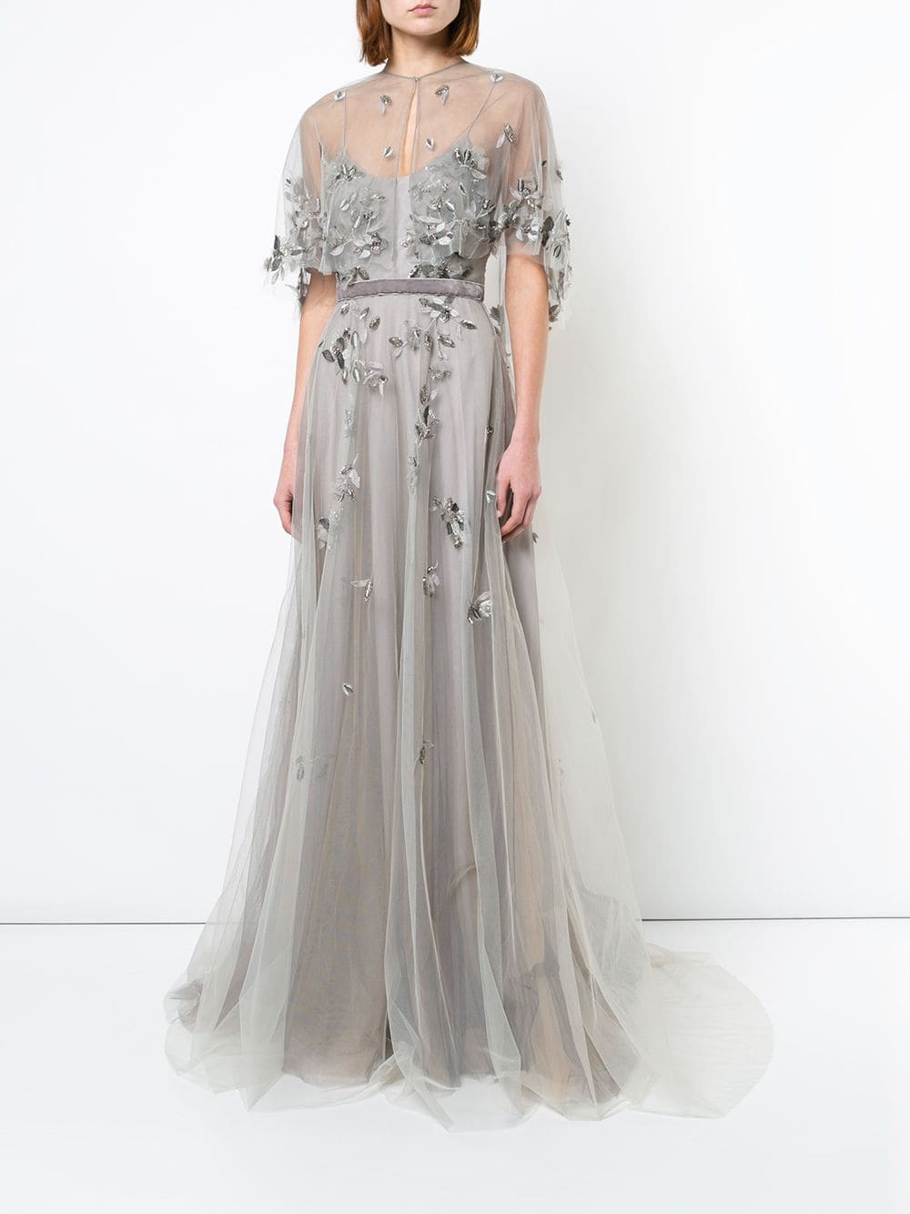 Marchesa Notte - Embroidered Cape Gown | ABOUT ICONS