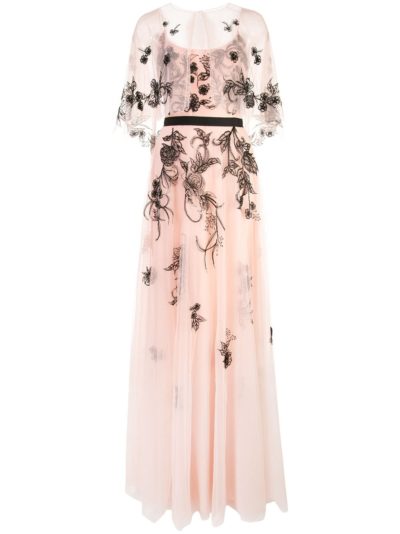 marchesa notte - long embroidered gown