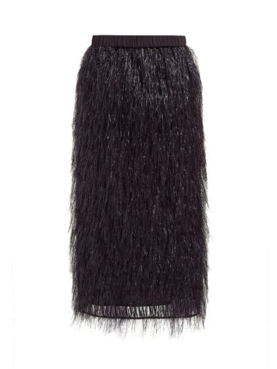 raey - elasticated-waist tinsel midi skirt