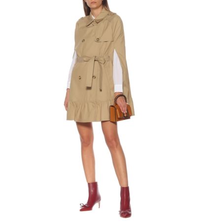 red valentino - cotton-blend trench coat cape - look