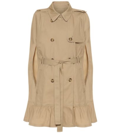 red valentino - cotton-blend trench coat cape