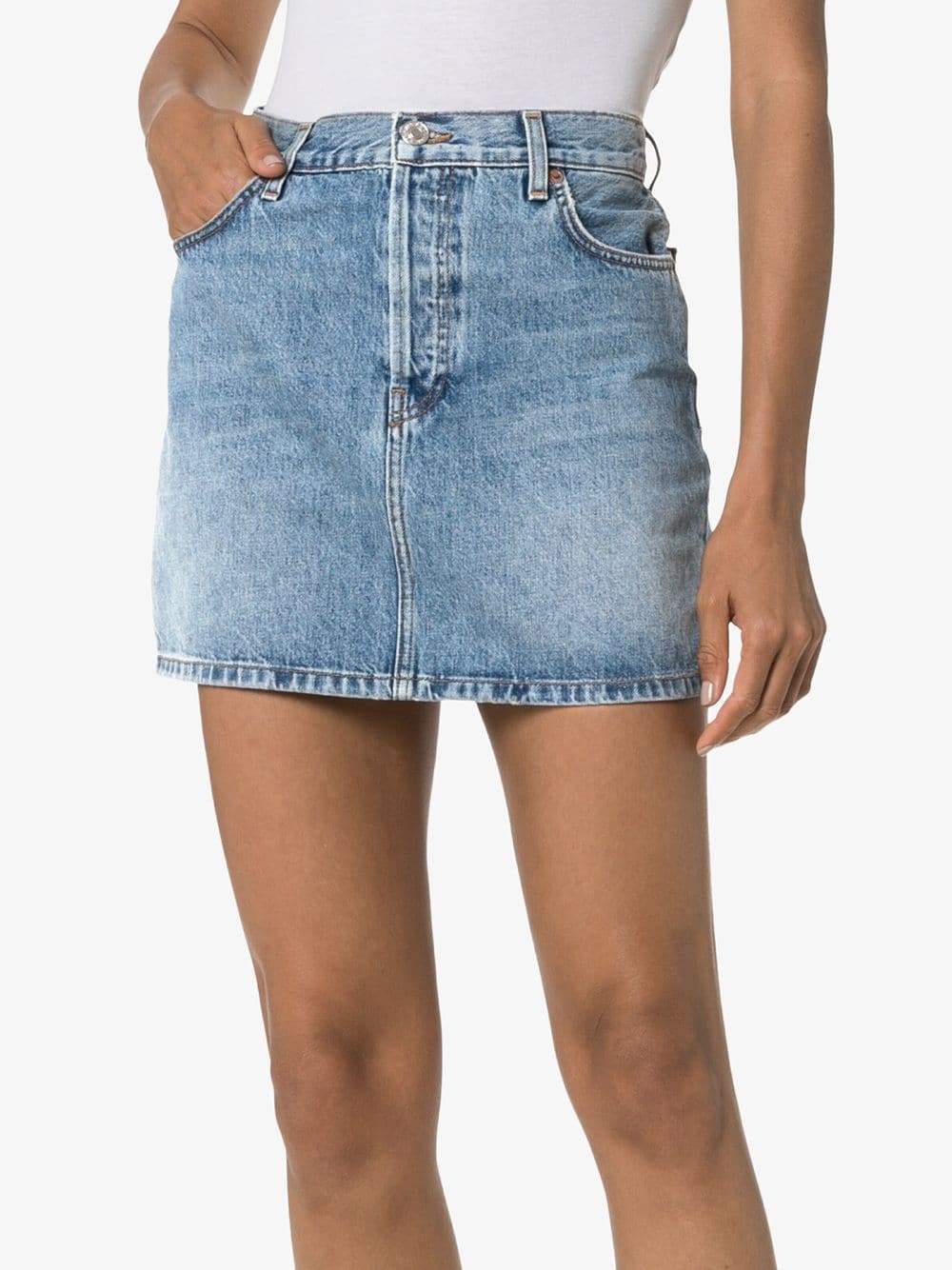 Redone Denim Mini Skirt About Icons