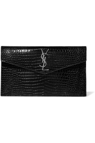 ysl clutch croc