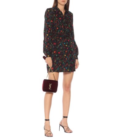 saint laurent - vicky small velvet shoulder bag - look