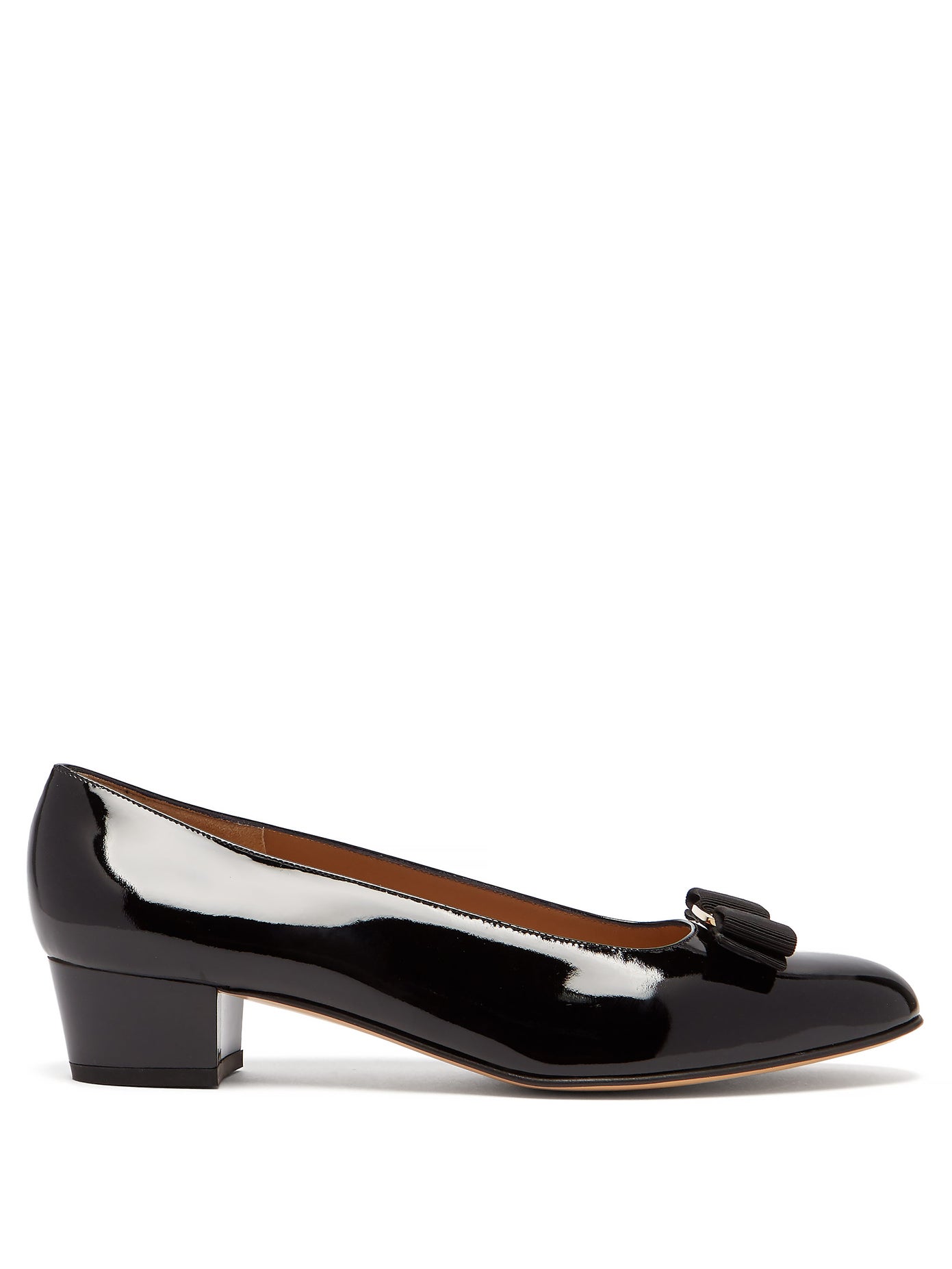 Salvatore Ferragamo - Vara Black Patent-Leather Pumps | ABOUT ICONS