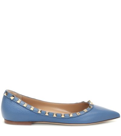 valentino - rockstud leather ballet flats