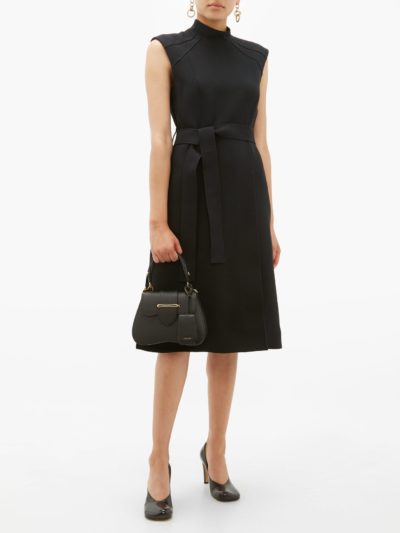 burberry - high-neck belted wool-blend dress - look