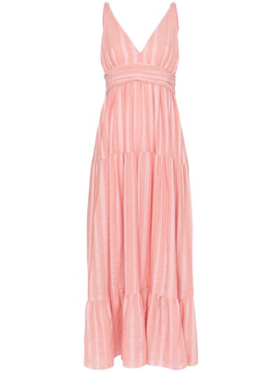 lemlem - taytu plunge-neck striped sundress