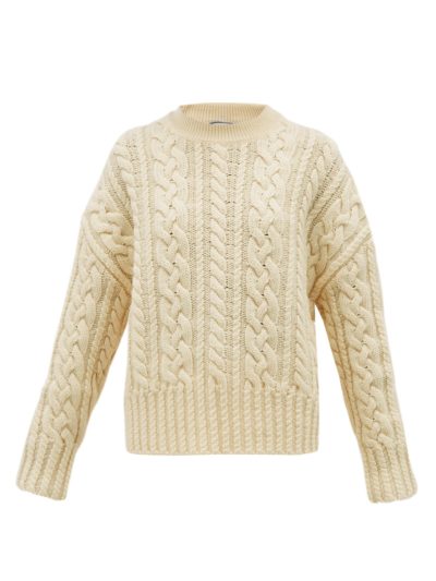 ami - cable-knit wool aran sweater