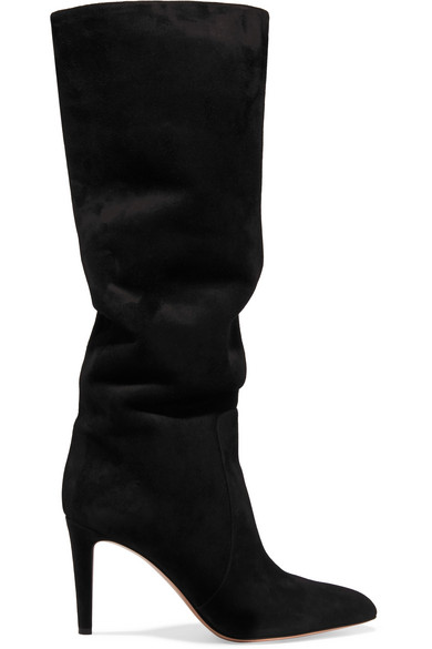Gianvito Rossi - 85 Suede Knee Boots - Black | ABOUT ICONS