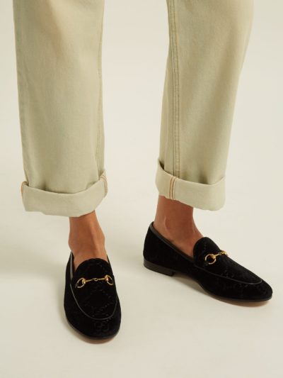 gucci - jordaan gg velvet loafers - look