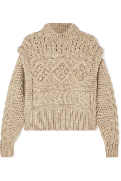 Isabel Marant - Milane Cropped Cable-Knit Merino Wool Sweater | ABOUT ICONS