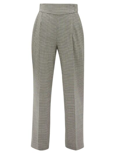 msgm - houndstooth wool-blend straight-leg trousers
