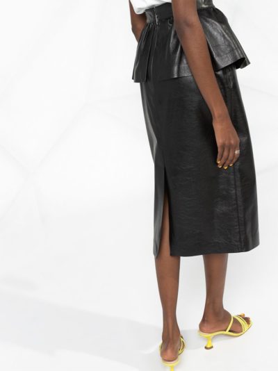 msgm - peplum pencil skirt - black - look