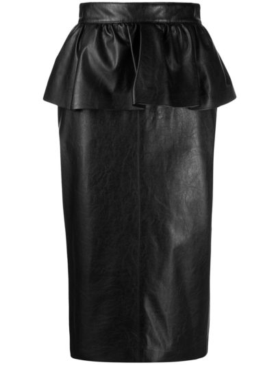 msgm - peplum pencil skirt - black