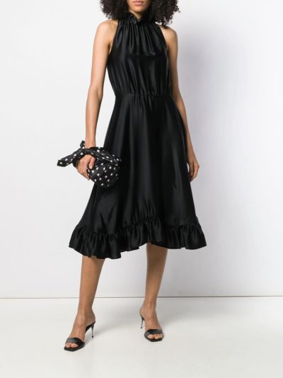 msgm - sleeveless flared dress - black - look