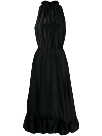 msgm - sleeveless flared dress - black