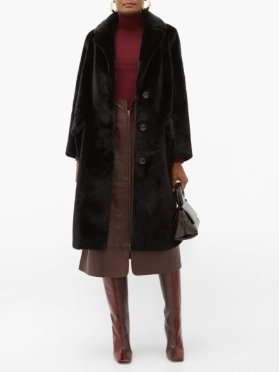 stand studio - theresa single-breasted faux-fur coat - look