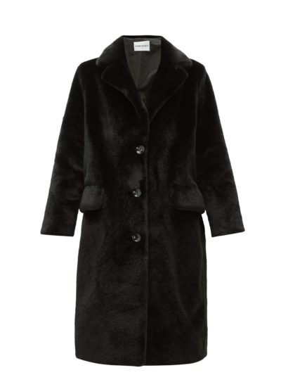 stand studio - theresa single-breasted faux-fur coat