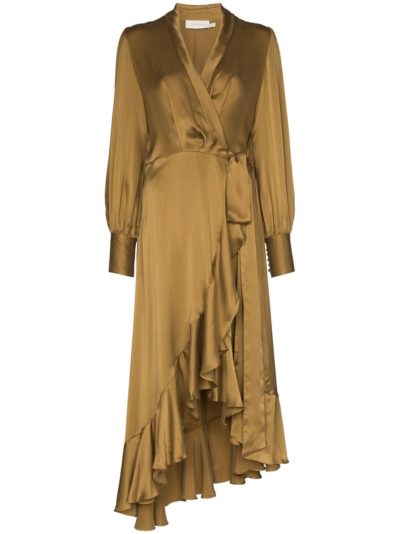 zimmermann - asymmetric midi wrap dress