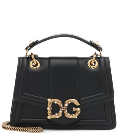 dolce & gabbana - dg amore small leather shoulder bag