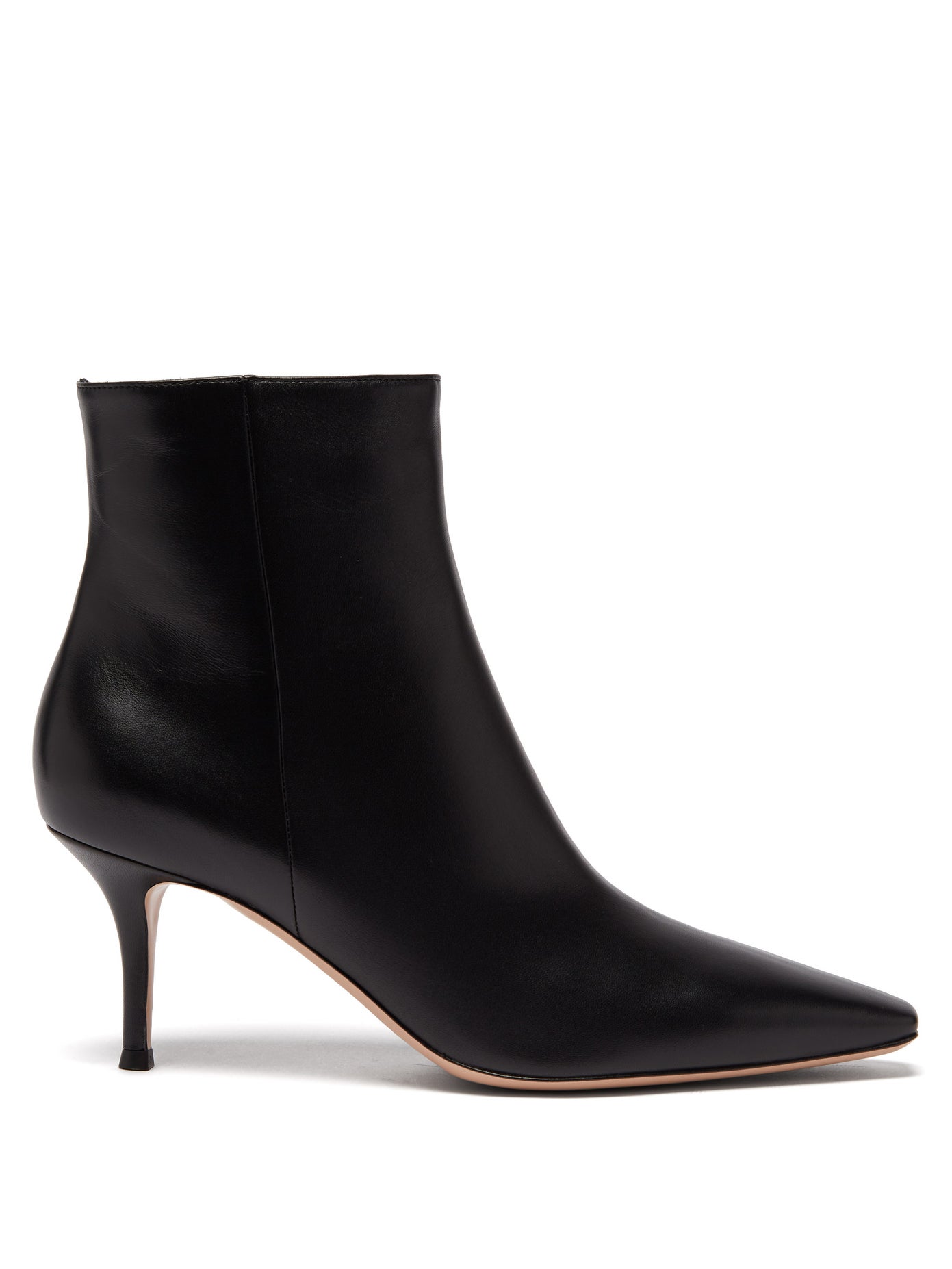 Gianvito Rossi - Square-Point 70 Leather Ankle Boots | ABOUT ICONS