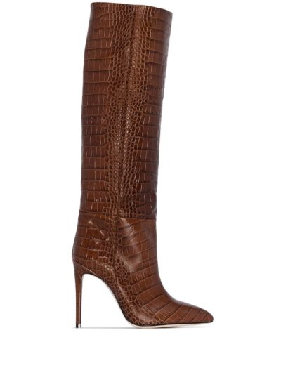 paris texas - knee-high crocodile-effect boots