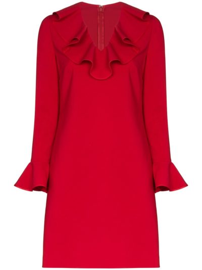 valentino - ruffle neck shift dress