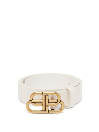 balenciaga - bb-logo leather belt