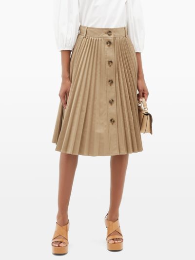 red valentino - buttoned pleated skirt - look