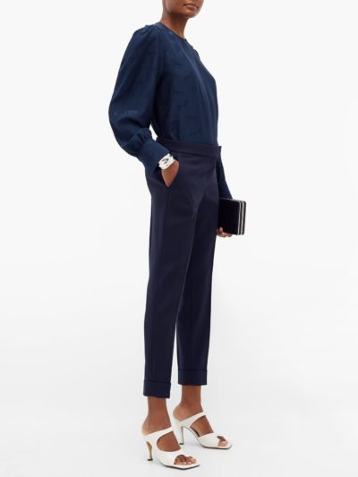 stella mccartney - high-rise wool-blend trousers - look